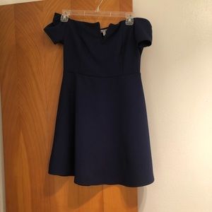 Blue Off the Shoulder Dress